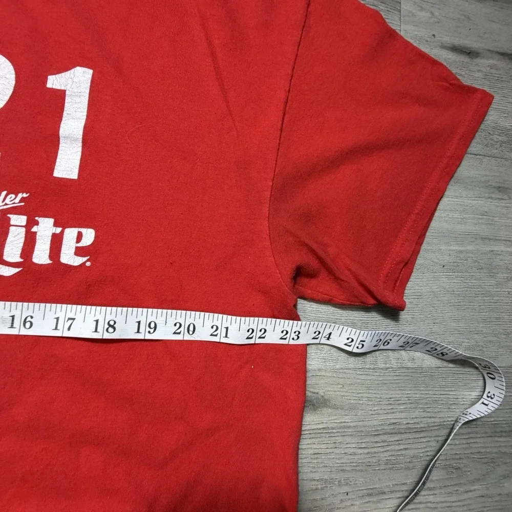 Vintage Miller Lite 21st Birthday T Shirt Red Beer Promo Hueys Knight Club L